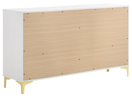 Karena - Rectangular 6 Drawer Dresser - White