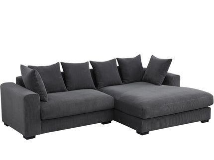 Naomi - 3 Piece Upholstered Sectional - Dark Gray
