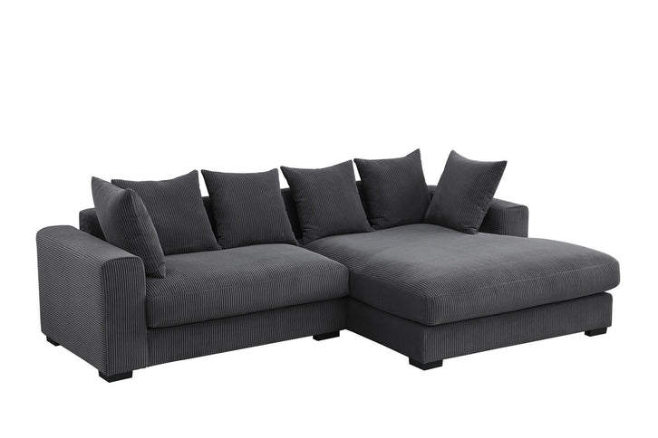 Naomi - 3 Piece Upholstered Sectional - Dark Gray