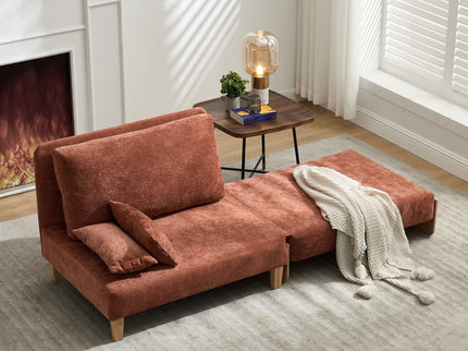 Mid Century Modern Foldable Sofa Bed, 3 In 1 Convertible Sleeper With 3 Pillows