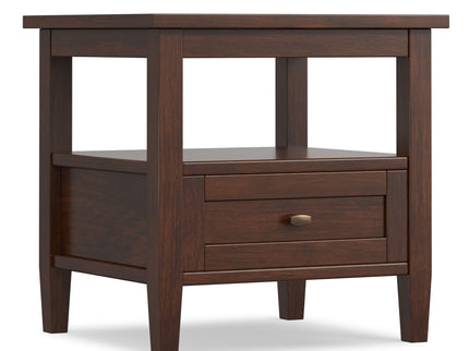 Warm Shaker - End Table With Smooth Drawer Storage - Brown