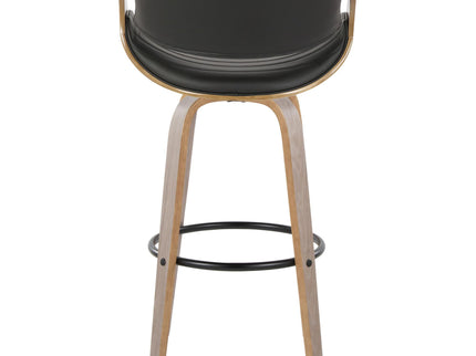 Symphony - Mid-Century Modern Fixed Height Barstool With Swivel With Round Footrest (Set of 2)