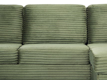 Upholstered U-Shaped Sectional Sofa With Movable Ottoman And Side Storage Pockets