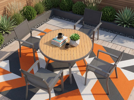 5 Piece Patio Dining Set & Table And Chairs For Outdoor Use - Gray