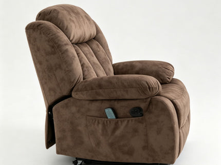 Recliner Lift Chair With Massage & Heating For Living Room - Brown