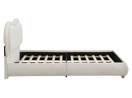 Upholstered Platform Bed Frame With Curved Headboard