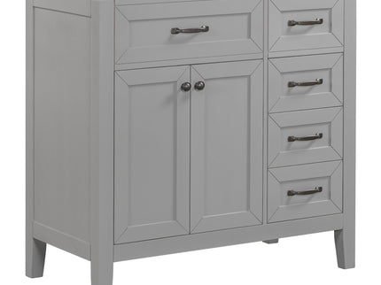 Modern Bathroom Vanity Base Only, 2 Doors And 3 Drawers