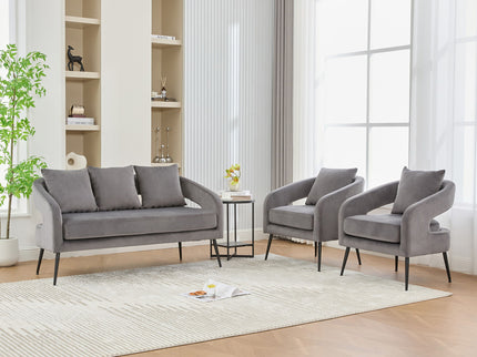 3 Piece Living Room Set, Loveseat & 2 Accent Chairs
