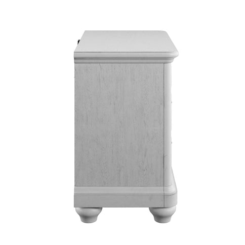 3 Drawer Nightstand With USB - Gray - Wood