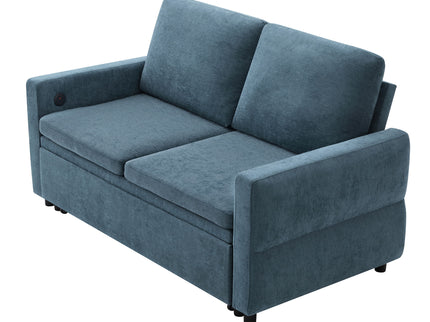 Convertible Sofa Bed Loveseat With Adjustable Backrest And USB Ports