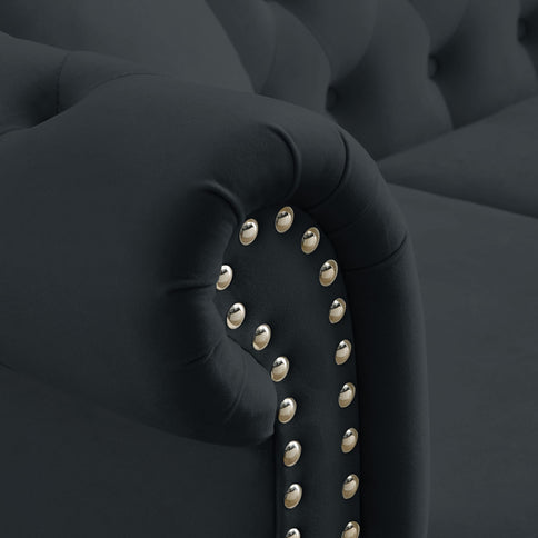 Chesterfield Sofa With Rolled Arms And Nailhead Trim