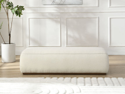Grainy Footstool For Home - Beige