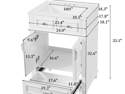 Bathroom Vanity With Sink, Storage Cabinet
