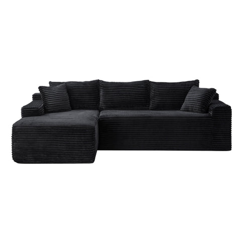 Cloud Modular Sectional Sofa Couch With L-Shape Chaise, Upholstered Couches For Living Room - Black