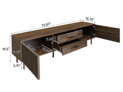 TV Stand For TVs Up To 80", Media Entertainment Center With Ample Storage - Dark Brown