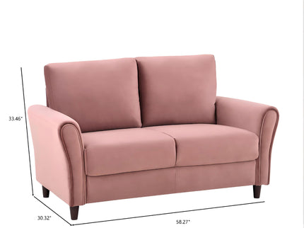 Patricia - Curved Arm Loveseat Sofa