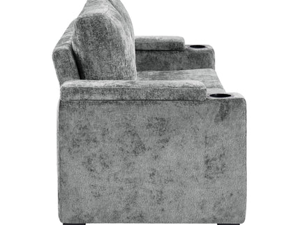 Pull Out Sofa Bed Loveseat With Twin Mattress, Cup Holders And Arm Storage