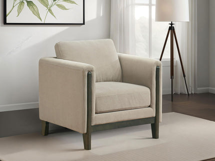 Fisher - Upholstered Panel Arm Accent Chair - Taupe