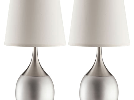 Droplet Empire - Shade Urn Table Lamp (Set of 2) - Silver