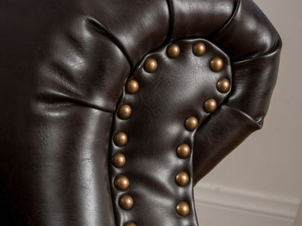 Contemporary Style Push Back Recliner With Button Tufted Stitching And Nailhead Trim