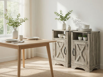 Farmhouse Nightstand, Charging Station & Storage