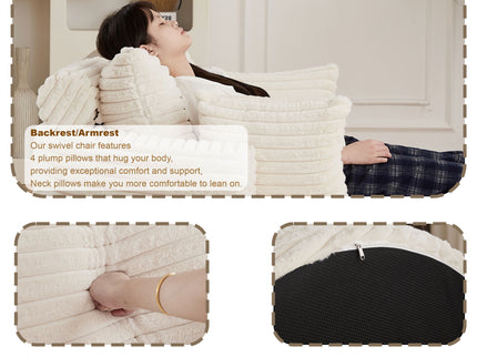 Modern Single Sofa With Backrest Pillow For Living Room