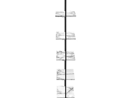 Bookshelf, Bookcase, Etagere, Ladder, 5 Tier, For Office, Marble Look Contemporary & Modern