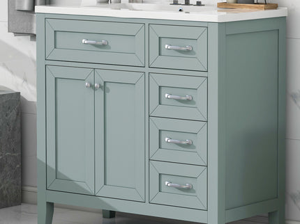 Modern Bathroom Vanity With Sink, Freestanding Design With Drawers And Doors
