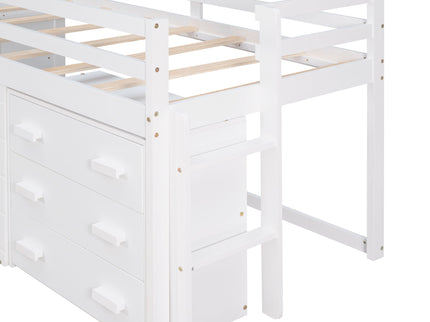 Loft Bed With Cabinet And Shelf