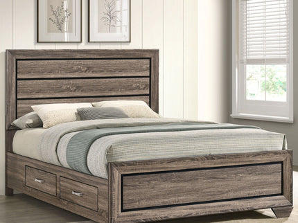 Queen Storage Bed With Underbed Drawers - Brown