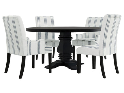 Draper - Upholstered Dining Chair (Set of 2) With Vertical Stripes - Beige