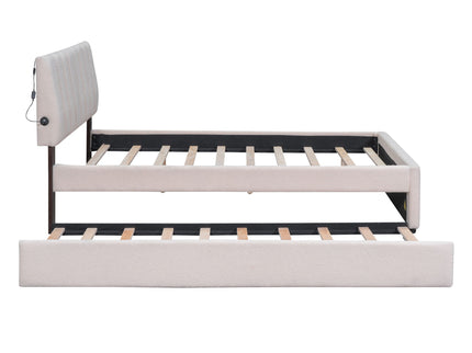 Upholstered Platform Bed With Trundle