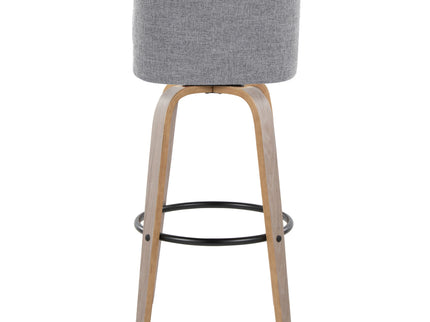 Toriano - Contemporary Fixed Height Barstool With Swivel With Round Footrest Comfort And Style (Set of 2)