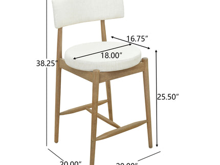 Mid Century Modern Counter Stools, Fabric Upholstered Chairs