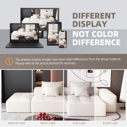 Modern Oversized Diy Combination Modular Sectional Sofa With Pillows