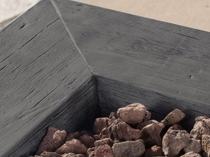Anchorage - Wood Square Fire Pit 40, 000 Btu - Gray
