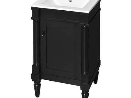 Bathroom Vanity With Sink, Storage Cabinet With Door, Drop In Sink, Compact Freestanding Design