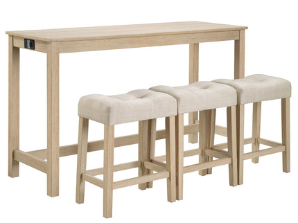 4 Piece Bar Table Set With Power Outlet