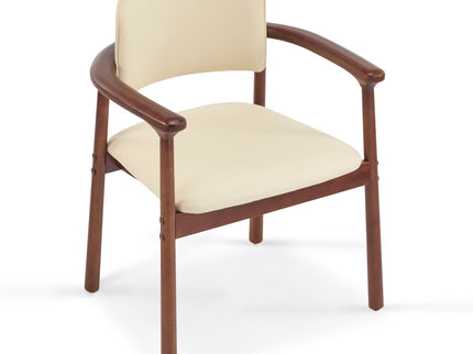 Dining Room Chairs, Ideal For Home & Kitchen (Set of 2) - Beige / Dark Walnut