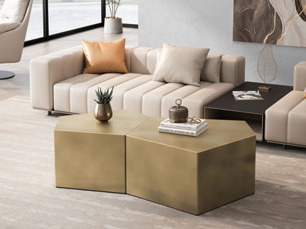 Irregular Pentagon Nesting Coffee Table Set
