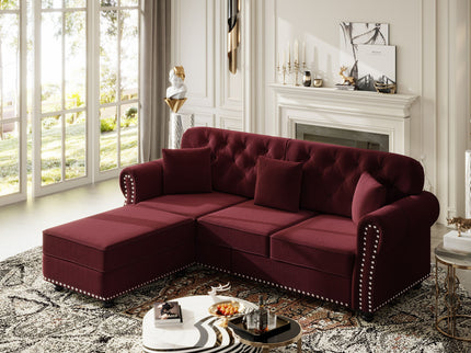 Upholstered 3 Seater Sofa Set With Ottoman