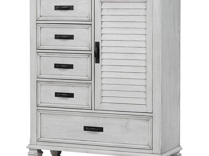 Lockeford - 5 Drawer Door Chest - White