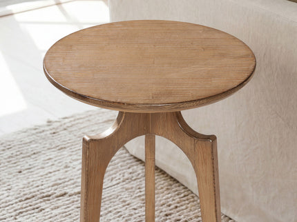 Carmel - Round Side Table - Antique Brown