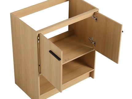 Modern Bathroom Vanity With Ceramic Sink, Freestanding Cabinet, Soft Closing Doors
