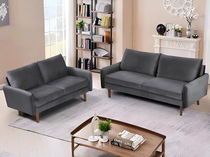 Kent - 2 Piece Sofa & Loveseat Set For Living Room - Gray