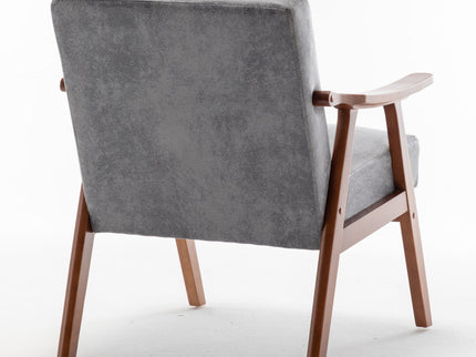 Mid Century Modern Accent Chair With Solid Wood Frame And Extra Thick Backrest