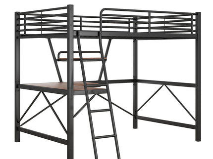 Loft Bed With Desk And Shelf, Modern Design