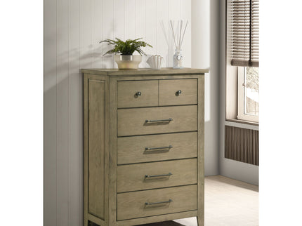 Pelton - 5 Drawer Chest - Oak