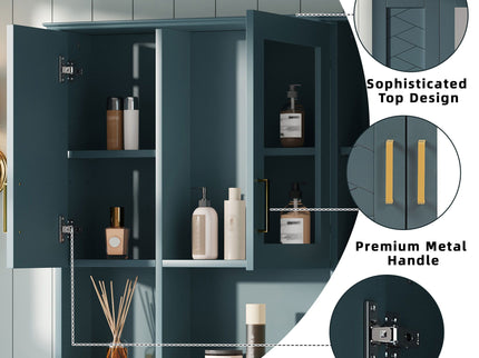 Modern Wall Mounted Medicine Cabinet With Adjustable Shelves, Soft Close Doors, High Define Mirror