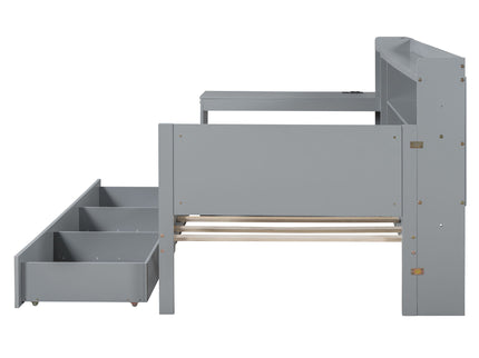 Daybed With 3 Drawers USB Ports And Desk